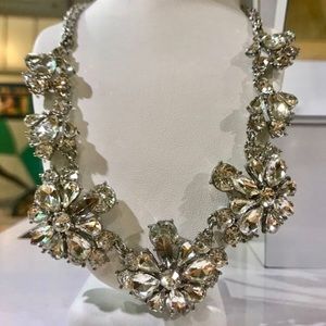 Beautiful silver crystal statement necklace
